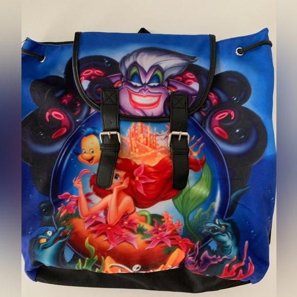 Disney X Loungefly The Little Mermaid Ariel Princess Slouch Backpack Ursula Bag - Picture 9 of 16